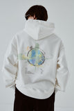 ORDINARY PEOPLE(オーディナリーピープル) ORDINARY PEOPLE EARTH GRAPHIC WHITE HOODIE