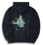 ORDINARY PEOPLE(オーディナリーピープル) ORDINARY PEOPLE EARTH GRAPHIC NAVY HOODIE