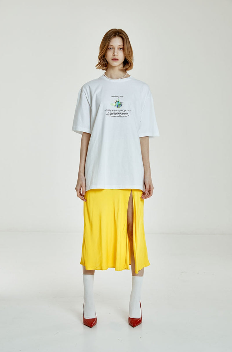 ORDINARY PEOPLE(オーディナリーピープル) EARTH GRAPHIC WHITE T-SHIRTS