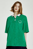 ORDINARY PEOPLE(オーディナリーピープル) NEEDLE WORK LOGO TRRY GREEN SHIRTS