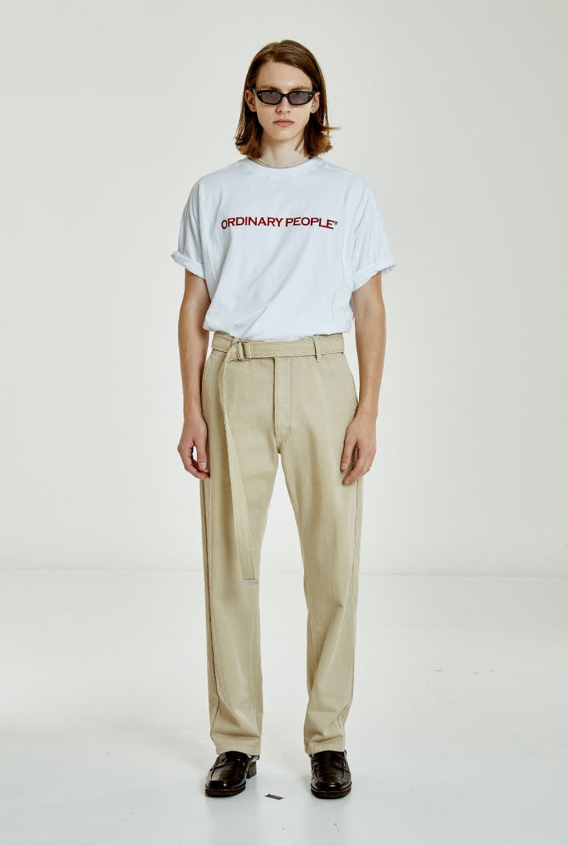 ORDINARY PEOPLE(オーディナリーピープル) ORDINARY CUTTING DETAIL WHITE T-SHIRTS