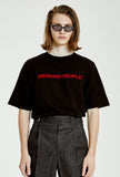 ORDINARY PEOPLE(オーディナリーピープル) ORDINARY CUTTING DETAIL BLACK T-SHIRTS