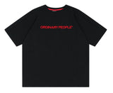 ORDINARY PEOPLE(オーディナリーピープル) ORDINARY CUTTING DETAIL BLACK T-SHIRTS