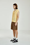 ORDINARY PEOPLE(オーディナリーピープル) SEALING CROCHET V NECK YELLOW KNIT VEST