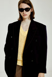 ORDINARY PEOPLE(オーディナリーピープル) SEALING CROCHET V NECK YELLOW KNIT VEST