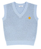ORDINARY PEOPLE(オーディナリーピープル) SEALING CROCHET V NECK SKYBLUE KNIT VEST
