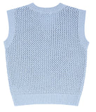 ORDINARY PEOPLE(オーディナリーピープル) SEALING CROCHET V NECK SKYBLUE KNIT VEST