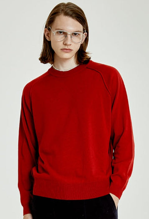ORDINARY PEOPLE(オーディナリーピープル) ORD RAGLAN RED KNIT