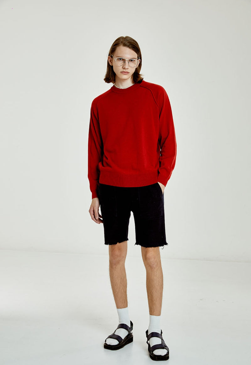 ORDINARY PEOPLE(オーディナリーピープル) ORD RAGLAN RED KNIT