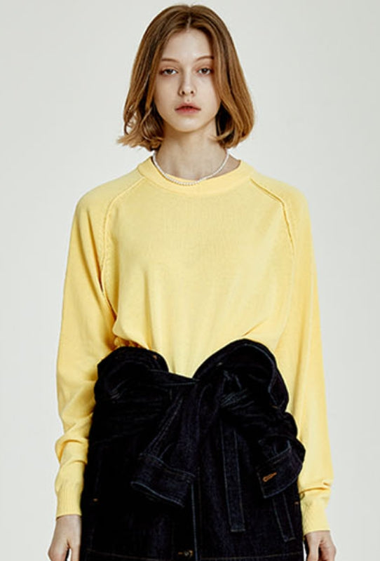 ORDINARY PEOPLE(オーディナリーピープル) ORD RAGLAN YELLOW KNIT