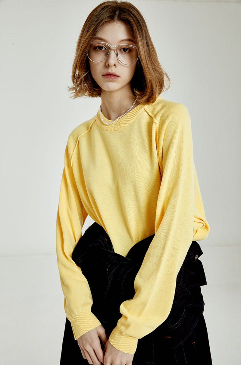 ORDINARY PEOPLE(オーディナリーピープル) ORD RAGLAN YELLOW KNIT