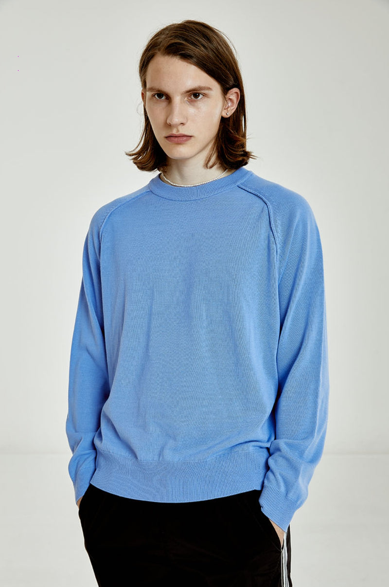 ORDINARY PEOPLE(オーディナリーピープル) ORD RAGLAN SKY BLUE KNIT