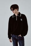 ORDINARY PEOPLE(オーディナリーピープル) HALF ZIP UP BLACK CREWNECK