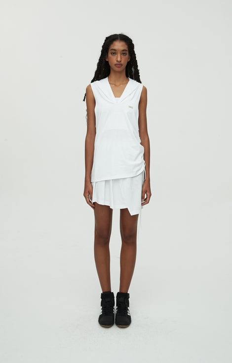 nache(ナチェ) ASSYMETRIC HOODIE PLEATS SKIRT