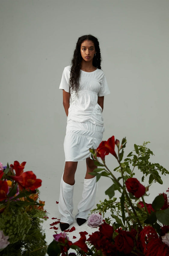 nache(ナチェ) SMOCKING SKIRT&LEG WARMER