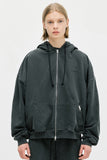 ディープリーク(DPRIQUE)  OVERSIZED FULL ZIP HOODIE - WASHED BLACK