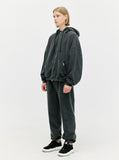 ディープリーク(DPRIQUE)  OVERSIZED FULL ZIP HOODIE - WASHED BLACK