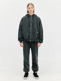 ディープリーク(DPRIQUE)  OVERSIZED FULL ZIP HOODIE - WASHED BLACK