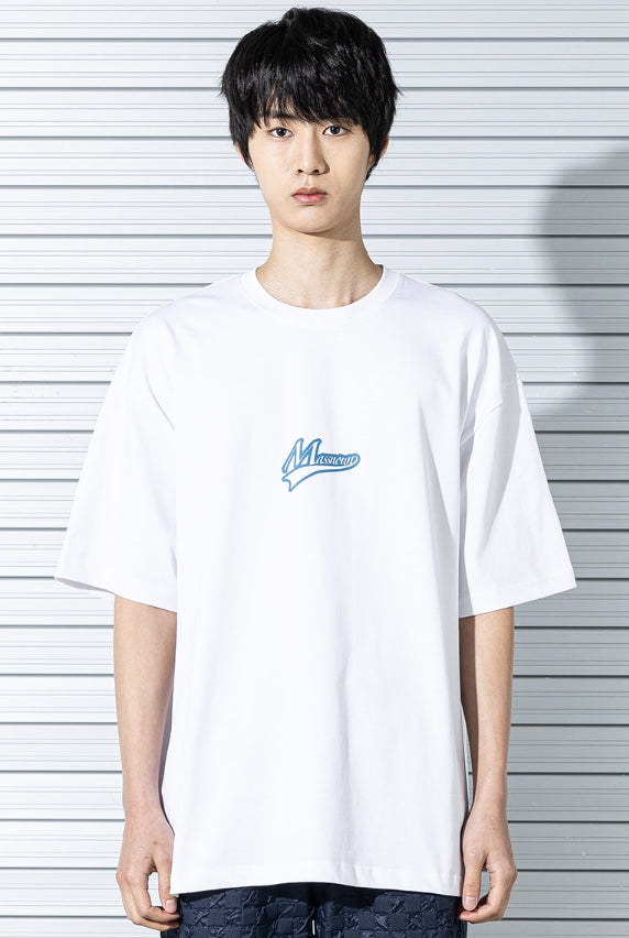 マスノウン(MASSNOUN) ATHLETIC OVERSIZED T-SHIRTS MSTTS014-WT