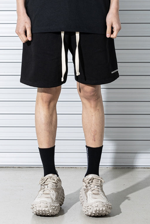 マスノウン(MASSNOUN) C LOGO WIDE SHORT PANTS MSTSP001-BK
