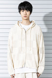 マスノウン(MASSNOUN)  CHECKERBOARD MESHED ZIP-UP KNIT MSTNT002-CR