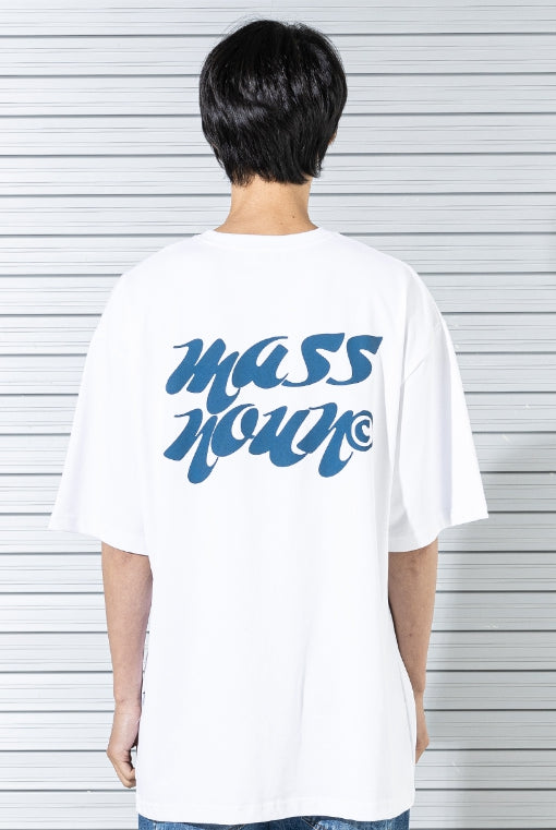 マスノウン(MASSNOUN)   MARKING LOGO OVERSIZED T-SHIRTS MSTTS018-WT