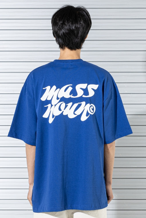 マスノウン(MASSNOUN) MARKING LOGO OVERSIZED T-SHIRTS MSTTS018-BL