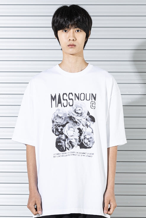 マスノウン(MASSNOUN)  ROSE OVERSIZED T-SHIRTS MSTTS019-WT