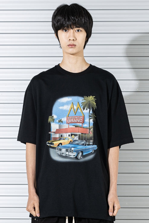 マスノウン(MASSNOUN) IN AND OUT OVERSIZED T-SHIRTS MSTTS022-BK