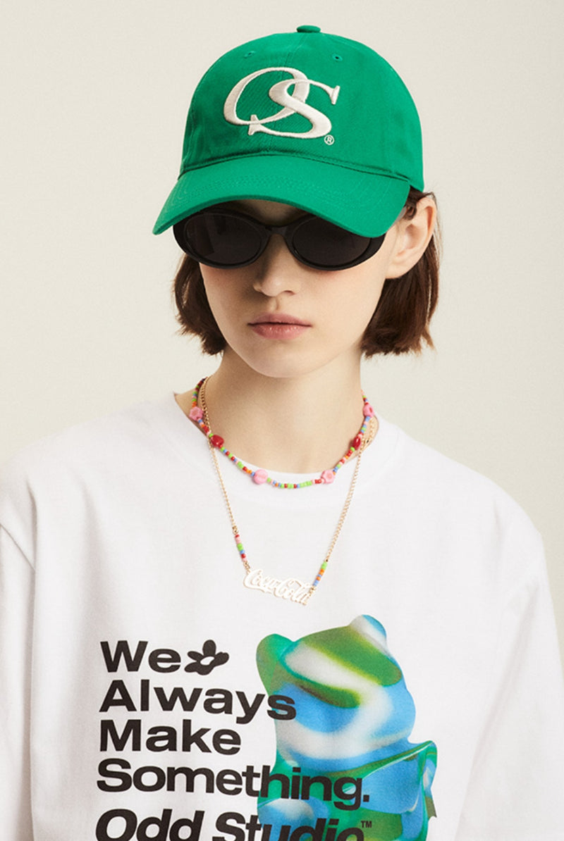 Odd Studio (オッドスタジオ) OS EMBROIDERED LOGO WASHING BALL CAP - GREEN