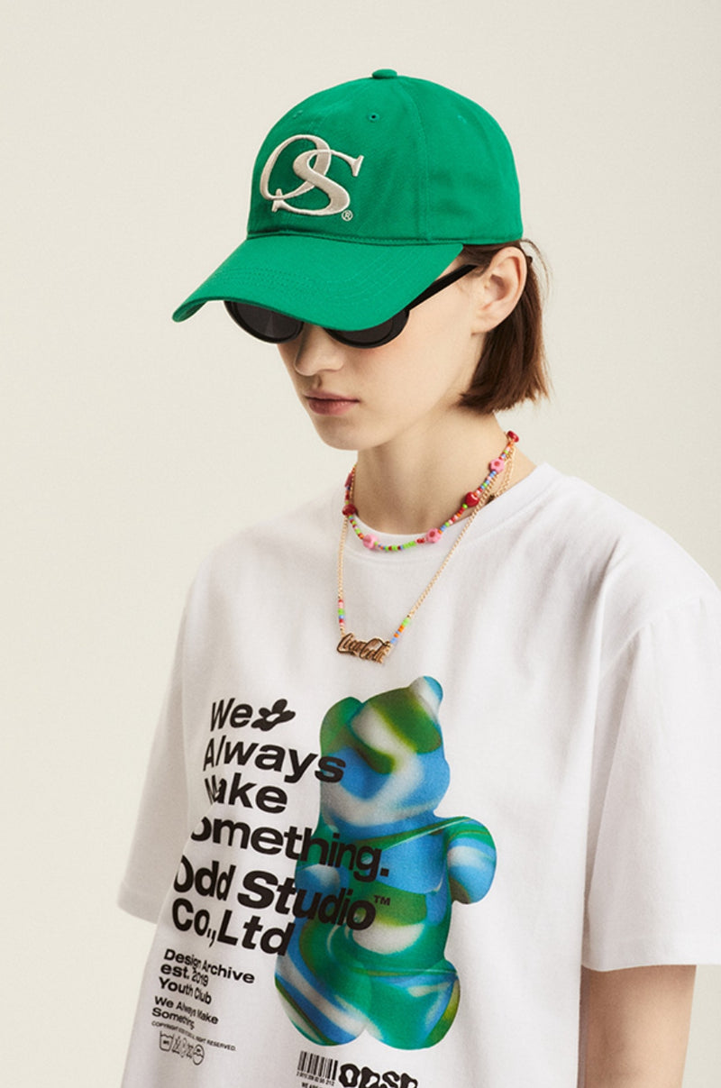 Odd Studio (オッドスタジオ) OS EMBROIDERED LOGO WASHING BALL CAP - GREEN