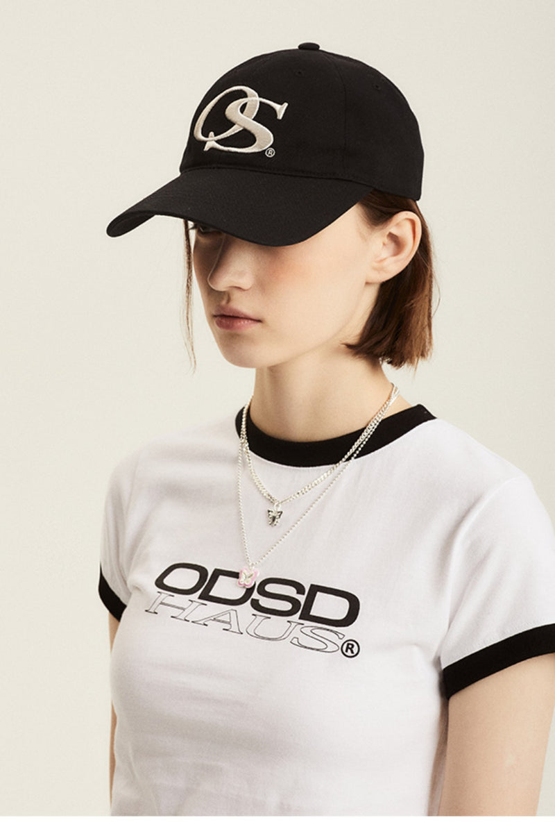 Odd Studio (オッドスタジオ) OS EMBROIDERED LOGO WASHING BALL CAP - BLACK