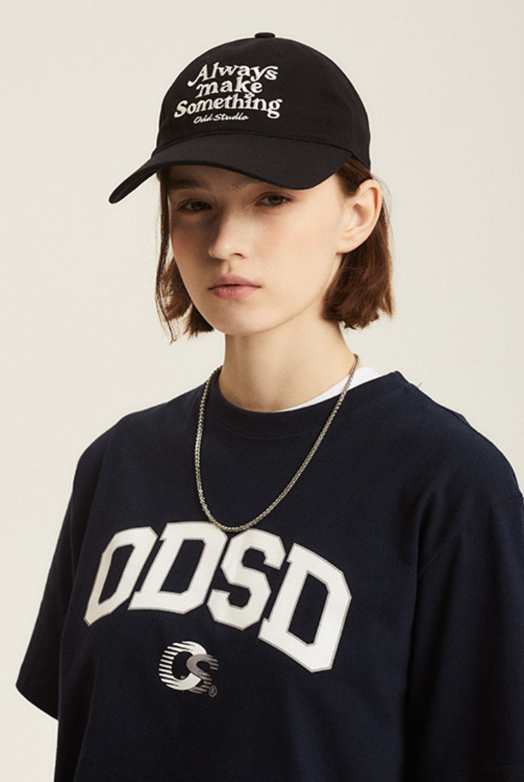 Odd Studio (オッドスタジオ) ALWAYS EMBROIDERED LOGO WASHING BALL CAP - BLACK