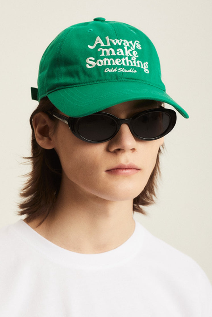 Odd Studio (オッドスタジオ) ALWAYS EMBROIDERED LOGO WASHING BALL CAP - GREEN