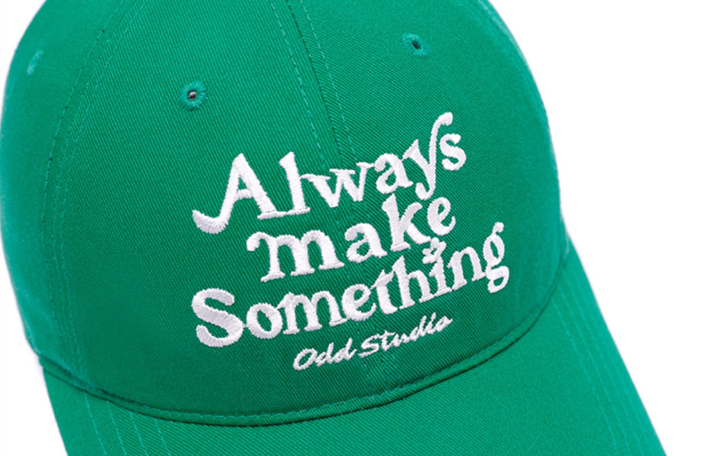 Odd Studio (オッドスタジオ) ALWAYS EMBROIDERED LOGO WASHING BALL CAP - GREEN