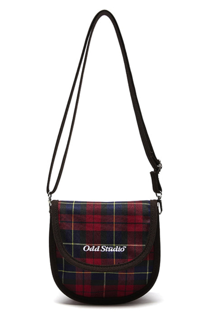 Odd Studio (オッドスタジオ) CHECK MINI ROUND CROSS BAG - RED/CHECK