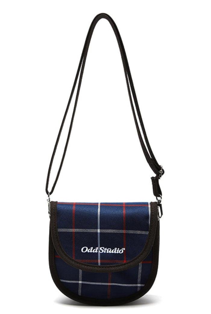 Odd Studio (オッドスタジオ) CHECK MINI ROUND CROSS BAG - NAVY/CHECK