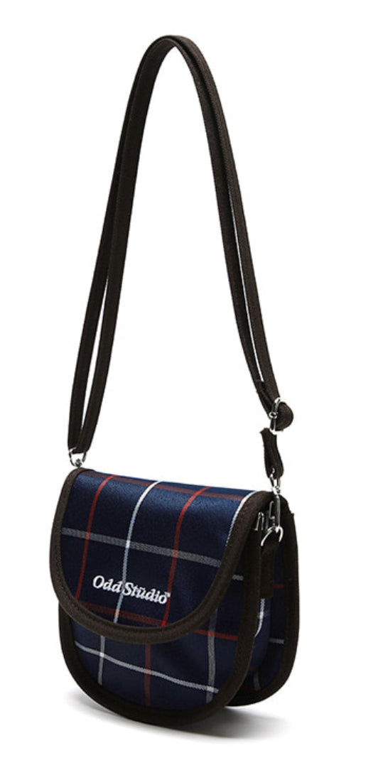 Odd Studio (オッドスタジオ) CHECK MINI ROUND CROSS BAG - NAVY/CHECK