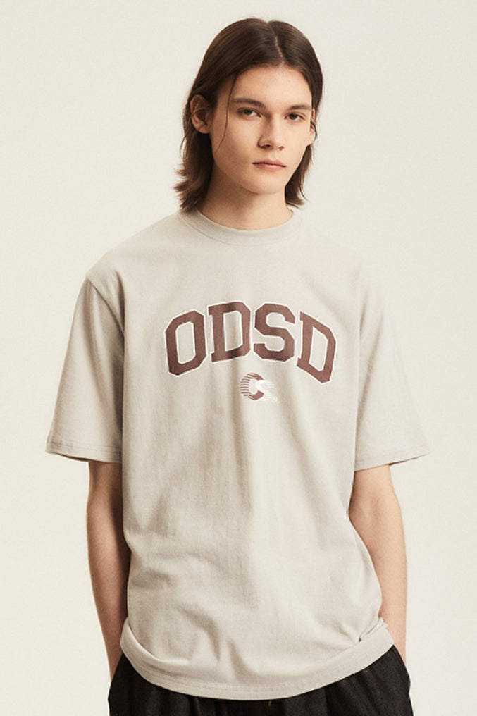 Odd Studio (オッドスタジオ) ODSD VARSITY SPORTS T-SHIRT - SAND GRAY
