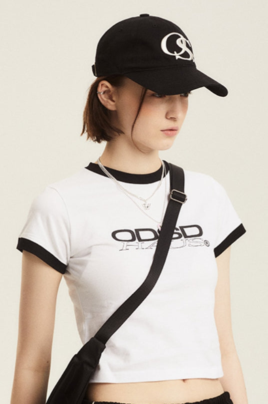 Odd Studio (オッドスタジオ) ODSD HAUS CROP RINGER T-SHIRTS - WHITE