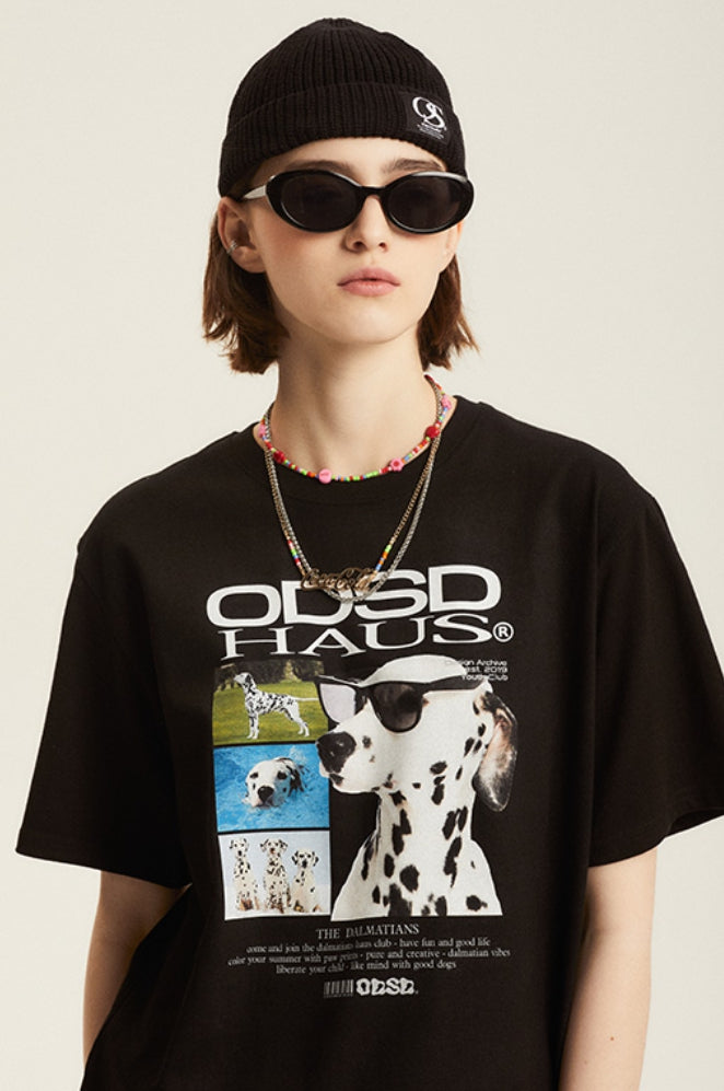 Odd Studio (オッドスタジオ) DALMATIAN MEMORIES T-SHIRTS - BLACK