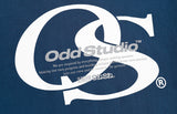 Odd Studio (オッドスタジオ) OS SERIF LOGO T-SHIRTS - DUST BLUE