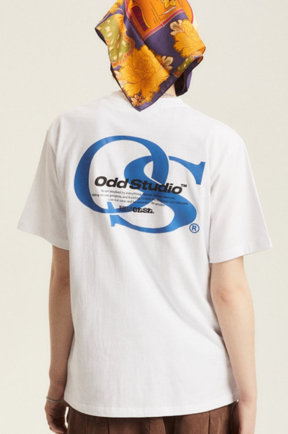 Odd Studio (オッドスタジオ) OS SERIF LOGO T-SHIRTS - WHITE