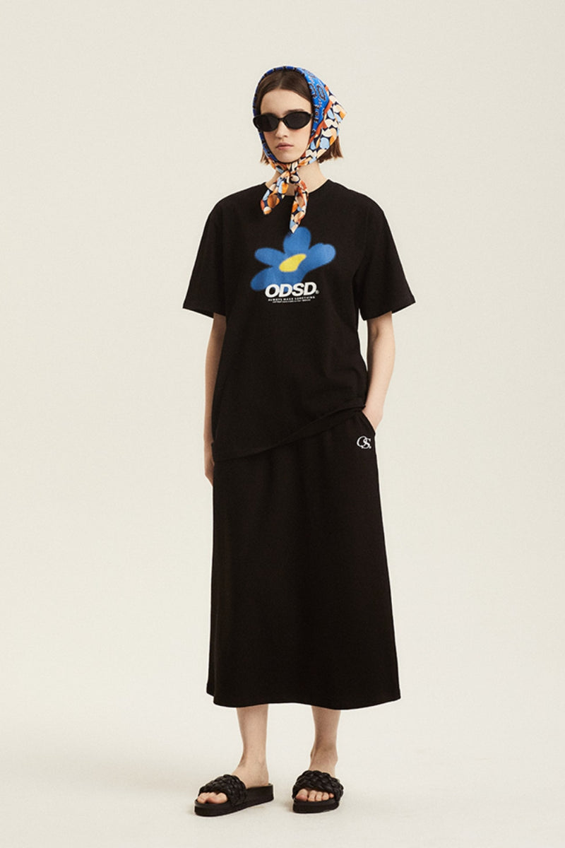 Odd Studio (オッドスタジオ) OS SWEAT SHIRT LONG SKIRT - BLACK