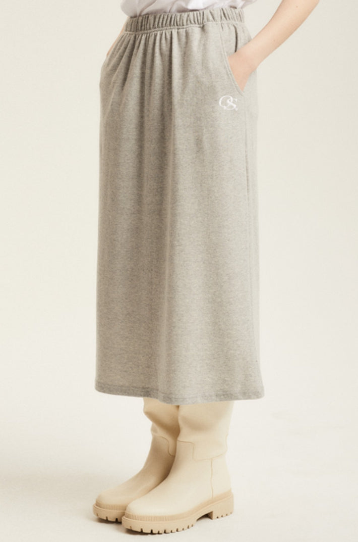 Odd Studio (オッドスタジオ) OS SWEAT SHIRT LONG SKIRT - GRAY