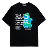 Odd Studio (オッドスタジオ) 3D BEAR PRINT T-SHIRT - BLACK