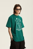 Odd Studio (オッドスタジオ) GARDEN PARTY DRAWING T-SHIRT - GREEN