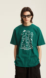 Odd Studio (オッドスタジオ) GARDEN PARTY DRAWING T-SHIRT - GREEN