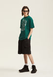 Odd Studio (オッドスタジオ) GARDEN PARTY DRAWING T-SHIRT - GREEN