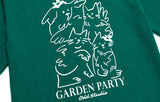 Odd Studio (オッドスタジオ) GARDEN PARTY DRAWING T-SHIRT - GREEN